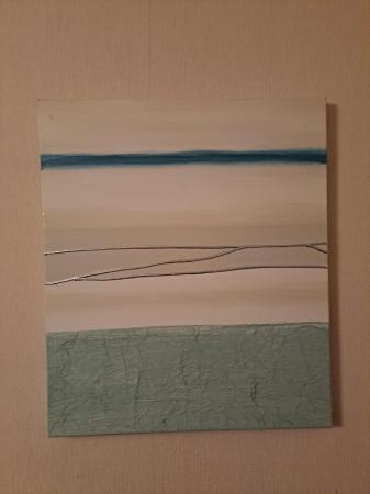 Image 1 of Modern wall art teal and white