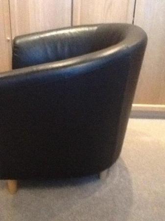 Image 3 of Tub Chair - Comfortable, Black Leather
