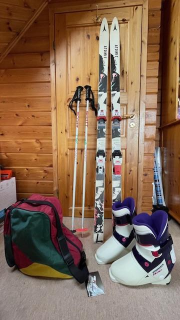 Preview of the first image of FULL SKI PACKAGE ROSSIGNOL SKI BOOTS UK8 ATOMIC SKIS, POLES.