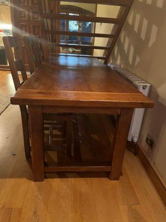 Image 2 of Solid Oak Refectory Dining Table with 8 Chairs