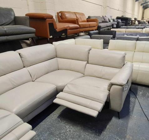 Image 12 of Illinois silver leather electric recliner corner sofa