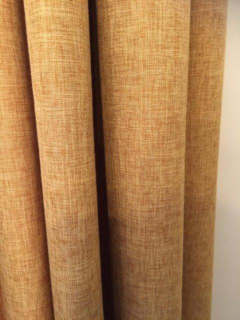 Preview of the first image of Dunelm, Pencil Pleat Curtains, gold, mustard colour.