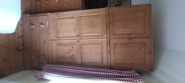Image 2 of Solid pine wardrobe with shelves and drawers