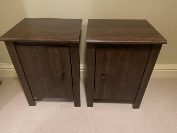Image 1 of Bedside Tables(pair). Solid build.