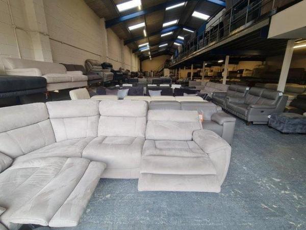 Image 10 of Radley grey velvet fabric manual recliner corner sofa