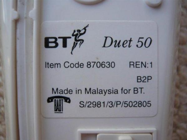 Image 2 of Telephone - landline/fixed, BT Duet 50