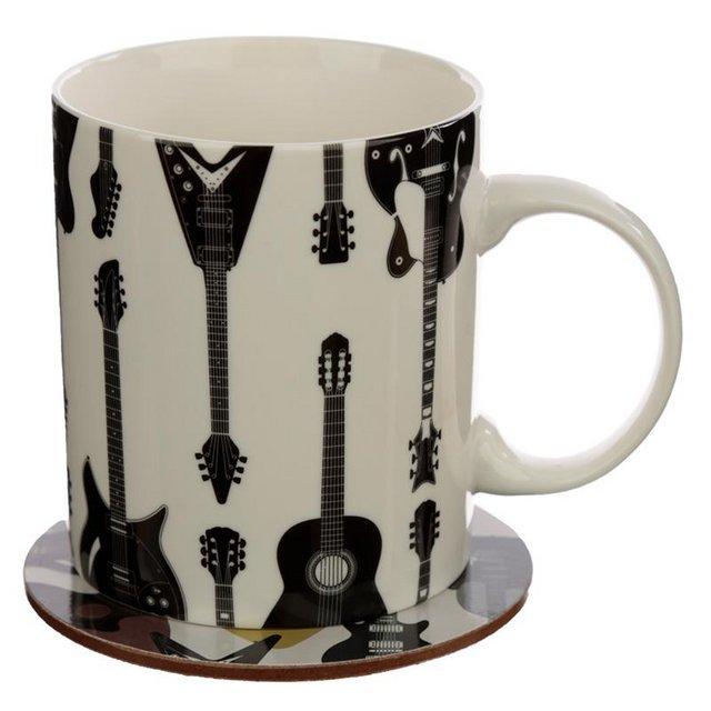 Preview of the first image of Porcelain Mug and Coaster Gift Set - Headstock Guitar.  Free.