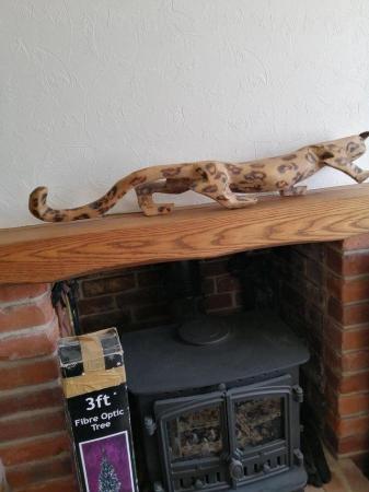 Image 7 of Carved Wooden Leopard.  95cm(37.1/2") in length.