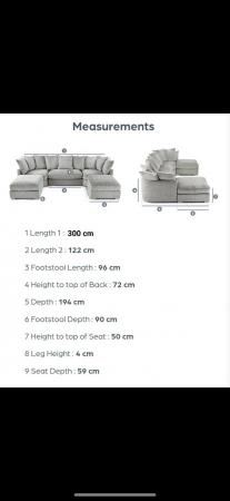 Image 3 of U- shaped sofa. Grey/ mink