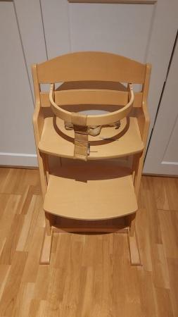 Image 2 of BabyDan High chair in natural wood with accessories for sale