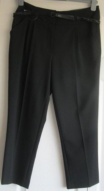 Preview of the first image of NEW Black cropped leg Trousers by Red Herring, size 12.