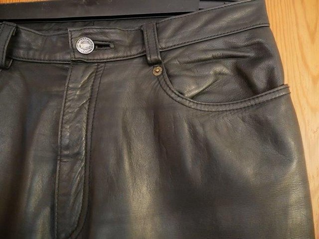 Preview of the first image of Ladies Black Leather Trousers.