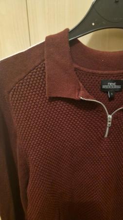 Image 2 of Next mens burgundy jumper