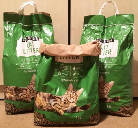 Image 3 of 2 x 10L Bags Recycled Wood Pellet Cat Litter, REDUCED.