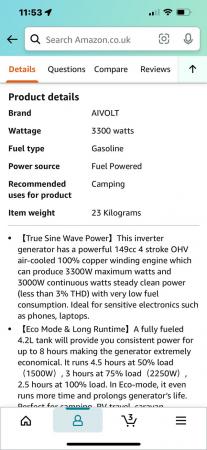 Image 2 of Aivolt Generator 3500 4 stroke fuel colour orange
