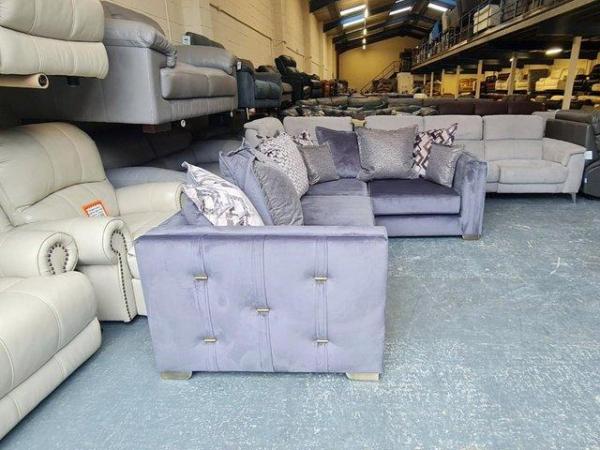 Image 3 of Titan corner sofa in Festival Steel/Grey Mix fabric