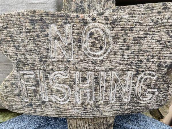Image 1 of NO FISHING STONE POND SIGN LARGE