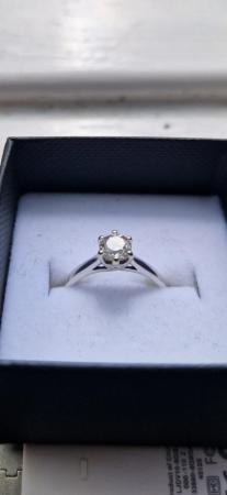 Image 1 of Size K, 18ct white Gold, 0.53ct Leo Diamond ring