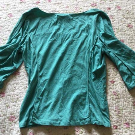 Image 2 of Size M STUDIO Light Green Panelled Top, Elbow Length Sleeves