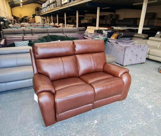 Image 5 of La-z-boy Winchester brown leather manual 2 seater sofa