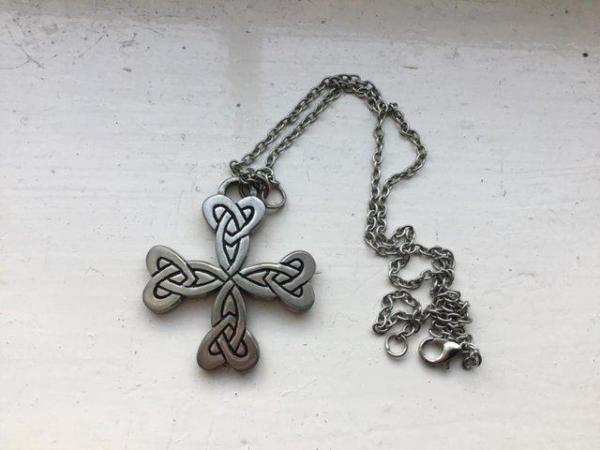 Image 3 of Cornish tin Celtic pendant - St Justin