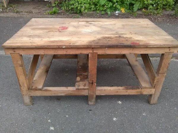 Image 1 of Wooden Work Bench Fair Condition