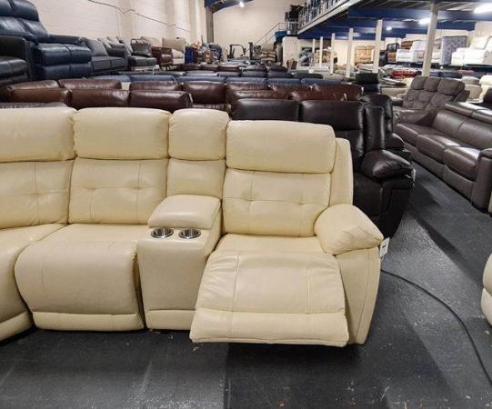 Image 6 of La-z-boy El Paso cream leather electric recliner corner sofa