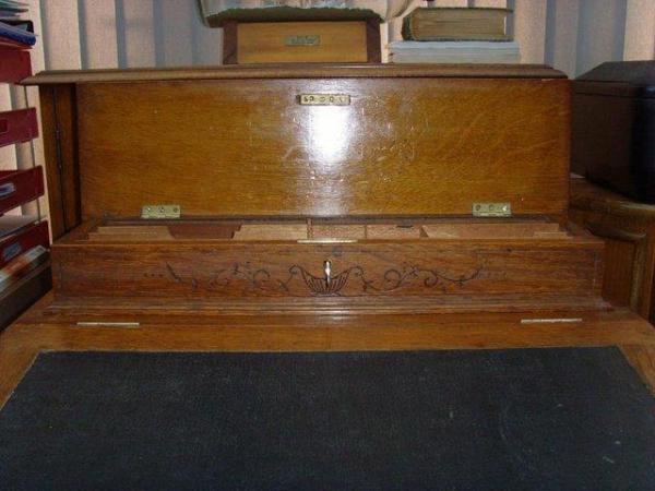 Image 7 of Antique solid Oak Victorian Davenport desk