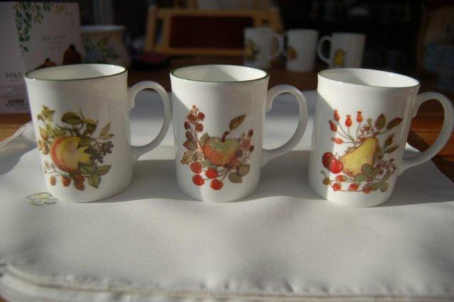 Image 2 of 6 Kingsbury Mugs in Bone China, Autumn Fruit Designs, As New