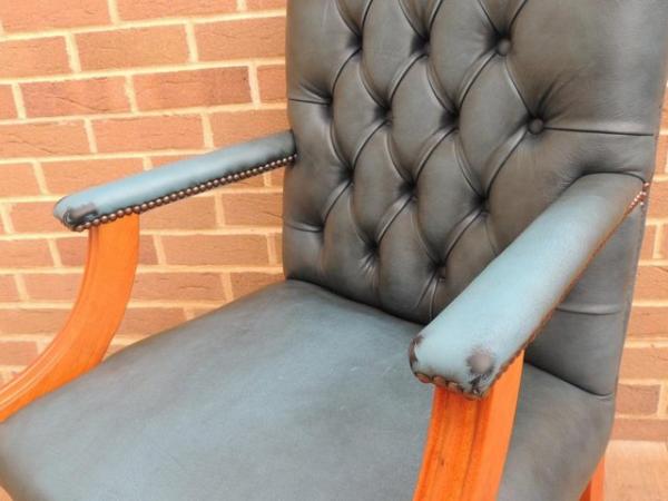 Image 9 of 3 Blue Chesterfield Chairs (UK Delivery)