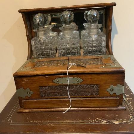 Image 1 of Tantalus three decanter’s & Games in oak case