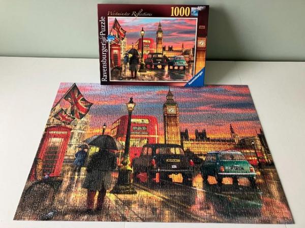 Image 2 of Ravensburger1000 piece jigsaw titled Westminster Reflections