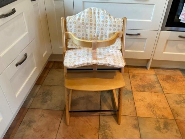 Image 1 of REDUCED - “Adjust with Me” Baby/Child Wooden High Chair