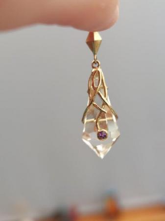 Image 5 of Urine Geller rock crystal and gold earrings