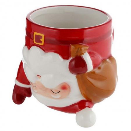Image 3 of Novelty Upside Down Ceramic Mug - Christmas Santa.