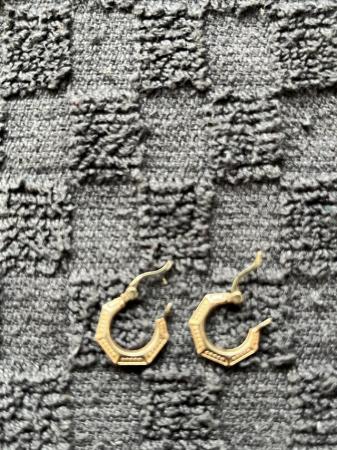 Image 1 of Small Creole Earrings 9ct Gold……….