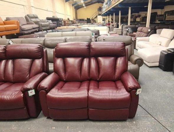 Image 12 of La-z-boy Georgina burgundy leather electric 3+2 seater sofas