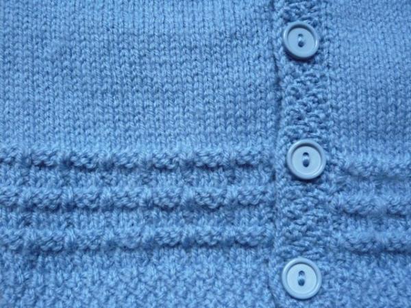 Image 2 of Cardigan - baby boy, V neck, hand knitted