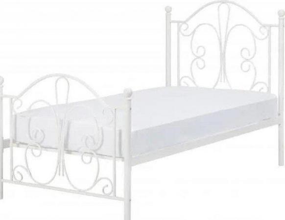 Image 1 of Single Annabel white metal bed frame