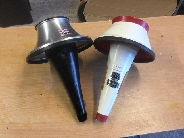 Preview of the first image of Base trombone mutes, large bore.