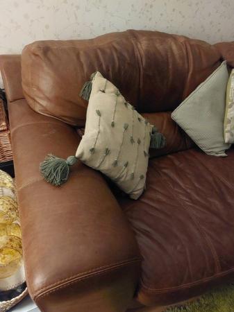 Image 3 of Large genuine Leather sofa good condition
