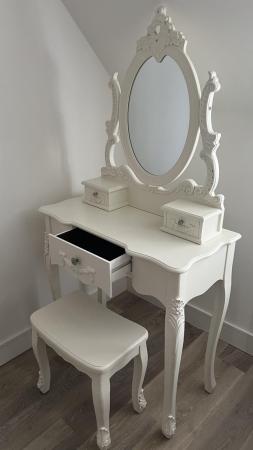 Image 2 of 3 Drawer dressing table set with Mirror and a matching stool