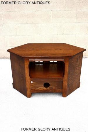 Image 38 of AN OLD CHARM LIGHT OAK CORNER TV DVD CD CABINET STAND TABLE