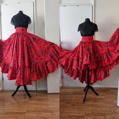 Image 1 of African Ankara Handmade Maxi Pleated Skirt