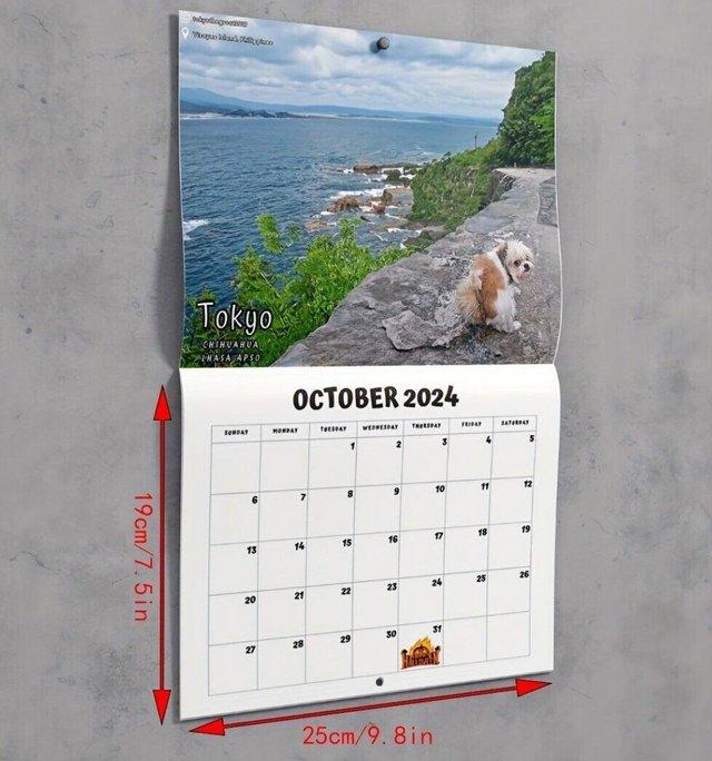 Preview of the first image of 2024 Calendar Funny Dogs Pooping in Beautiful Places.