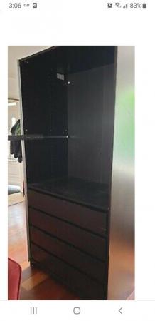 Image 5 of Ikea pax wardrobe with sliding doors black colour
