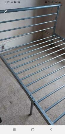 Image 1 of Metal small double bed frame grey colour