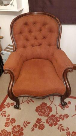 Image 7 of Antique Victorian Curved Back Arm Chair