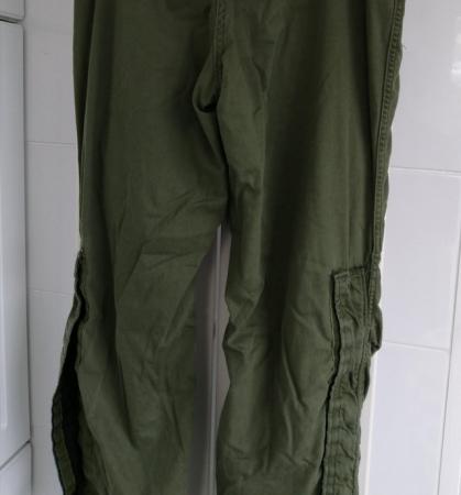 Image 9 of Ex-Forces Green Cargo Trousers.  Waist 30" to 36".