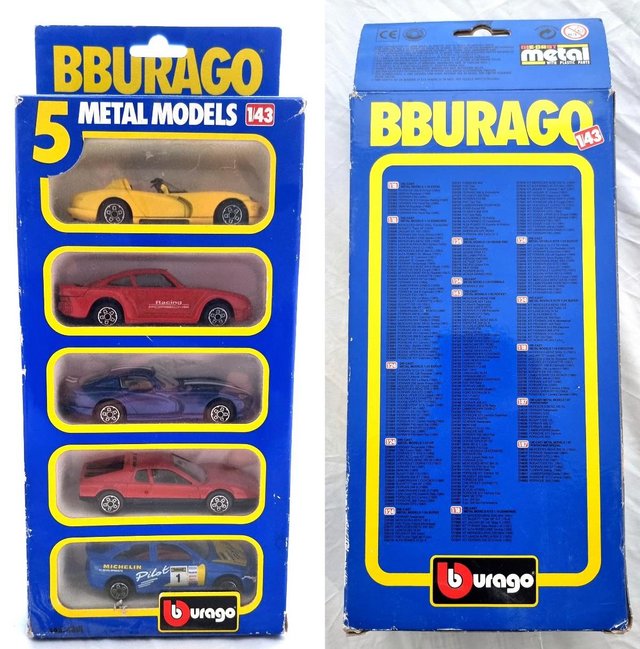 Preview of the first image of Bburago 5x Metal Car Models Diecast 1|43 (1990's).